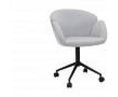 MILIBOO Sillón de escritorio en tejido gris claro RHAPSODY - MILIBOO