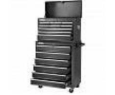 GREENCUT Carro para herramientas PRO armario acero 4 ruedas 16 cajones Negro