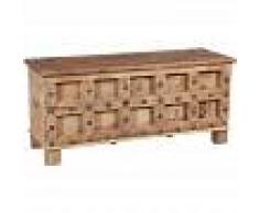 BISCOTTINI Cofre, baúl, banco, contenedor, estuche, original antiguo en madera de