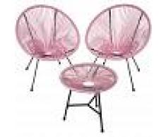 TECTAKE Conjunto de 2 sillas Gabriela con mesa - sillas tipo acapulco con mesa,
