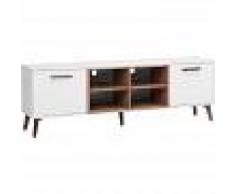 BELIANI Mueble TV blanco/marrón ALLOA - BELIANI