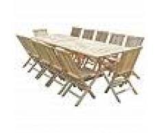 C&L JARDIN Conjunto de jardín de teca BATAN 12 sillas JALANG - C&L JARDIN