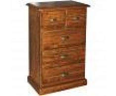 BISCOTTINI Cajonera de estilo Country de madera maciza de tilo acabado con efecto