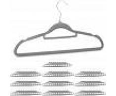 Kiroplast 38 cm Color Negro Perchas para Pantalones flocados 20 Perchas para Pantalones Antideslizantes de Terciopelo