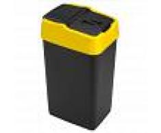 YMBERSA NAYADE Papelera gris negra con tapa basculante 35 Lt. Color Amarillo.