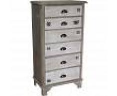 BISCOTTINI Cajonera shabby de madera de paulonia L66xPR12xH21,5 cm acabado con