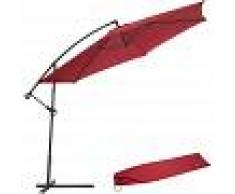 TECTAKE Sombrilla 350cm - parasol excéntrico de jardín, sombrilla metálica para