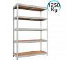 ORION91 Estantería Modular Galvanizada con 5 Baldas Ajustables 180x120x60cm