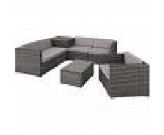 TECTAKE Conjunto de ratán Pisa - mueble de exterior de poli ratán, muebles de
