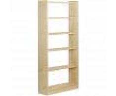 ASTIGARRAGA KIT LINE Estantería librería Gala de 6 baldas de madera maciza de pino