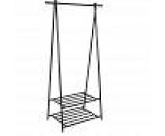SONGMICS Perchero de hierro Colgador para ropa Zapatero con 2 estantes 87.5 x 41