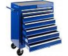Arebos Carro de Taller caja de Herramientas 7 cajones Azul