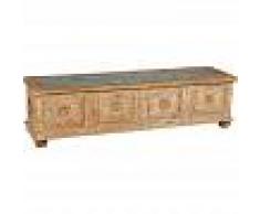 BISCOTTINI Cofre, baúl, banco, contenedor, estuche, original antiguo en madera de