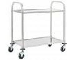 VIDAXL Carrito de cocina de 2 alturas acero inoxidable 107x55x90 cm - VIDAXL