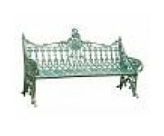 BISCOTTINI Banco de estilo Art Nouveau de hierro moldeado acabado con efecto verde