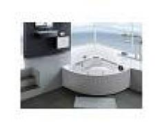 SIMBA Bañera hidromasaje Bañera de esquina hidromasaje blanco SPA 135 x 135cm