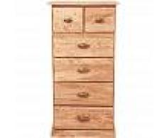 BISCOTTINI Cajonera de estilo Country de madera maciza de tilo acabado con efecto