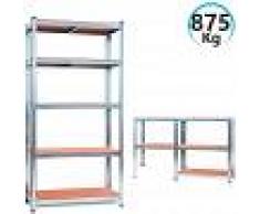ORION91 Estantería Modular Galvanizada con 5 Baldas Ajustables 180x90x40cm