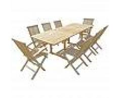 C&L JARDIN Conjunto de jardín de teca AMARA 6 sillas y 2 sillones - C&L JARDIN