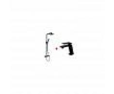 IMEX Pack Conjunto De Ducha + Grifo De Lavabo Negro Mate Imex - Serie Fiyi