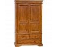 BISCOTTINI Armario Country de madera maciza de tilo acabado con efecto nogal