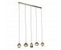 QAZQA Art Déco Lámpara colgante Art Dèco latón con cristal ahumado 5