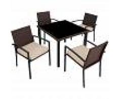 TECTAKE Conjunto de muebles de jardín Meran 4+1 - mueble de exterior de poli