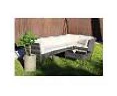 KieferGarden – Conjunto Set Muebles Jardín y Terraza, 5 plazas, Gris,