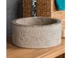 WANDA COLLECTION Lavabo 35 cm cuarto de baño de mármol ELBA gris topo - WANDA COLLECTION