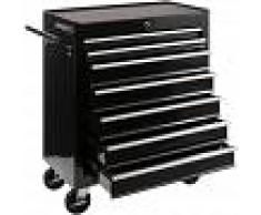 Arebos Carro de Taller caja de Herramientas 7 cajones Negro