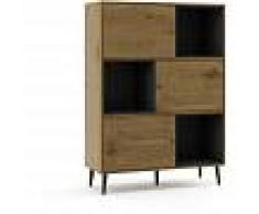 MC HAUS Aparador madera negro estanteria mueble comedor dormitorio diseño 3