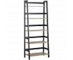 BELIANI Estante madera clara/negro con 5 baldas CROYDON - BELIANI