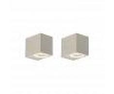 QAZQA Diseño Set de 2 aplique modernos acero IP44 - BALENO I Aluminio