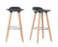 MILIBOO Taburete de bar diseño escandinavo negro lote de 2 GILDA - MILIBOO