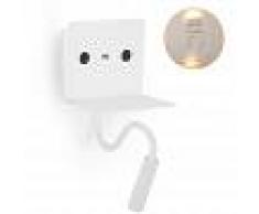 BARCELONA LED Aplique de pared LED para lectura "SLANGE" 3W orientable y base de