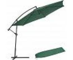 TECTAKE Sombrilla 350cm - parasol excéntrico de jardín, sombrilla metálica para