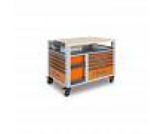 BETA TOOLS Carro Super Tank Con Mesa De Trabajo Y Diez Cajones Color Naranja Beta