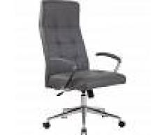 CLP Silla De Oficina Fynn Tapizada En Tela o Simil Cuero Gris Cuero