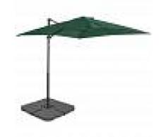 vidaXL Sombrilla de jardin con base portatil verde