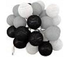 BARCELONA LED Guirnalda LED 24 Bolas de algodón con USB 3m-IP44-7cm gris, blanco,