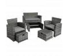 TECTAKE Conjunto de ratán Módena - mueble de exterior de poli ratán, muebles de