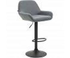 CLP Taburete de Bar Braga Gris Metal negro mate - CLP