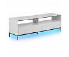 BELIANI Mueble TV blanco con LED SYDNEY - BELIANI