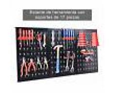 COSTWAY Estantes de Pared para Herramienta Perforada Pared del Taller con 17pcs