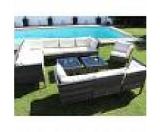KieferGarden – Conjunto Set Muebles Jardín y Terraza, 10 plazas, Gris,