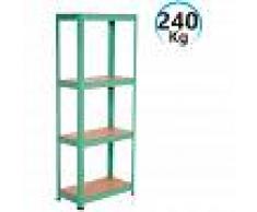 ORION91 Estantería Metálica Verde con 4 Baldas Ajustables 148x60x30cm 240Kg RDM