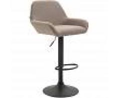 CLP Taburete de Bar Braga en Tela Gris topo Metal negro mate - CLP