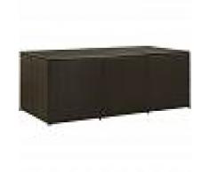VIDAXL Caja de almacenaje jardín ratán sintético marrón 180x90x75 cm - VIDAXL