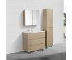 STANO Mueble Lavabo + Lavabo 90 cm MONTADO - Roble Claro VERONA - STANO
