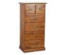 BISCOTTINI Cajonera de estilo Country de madera maciza de tilo acabado con efecto